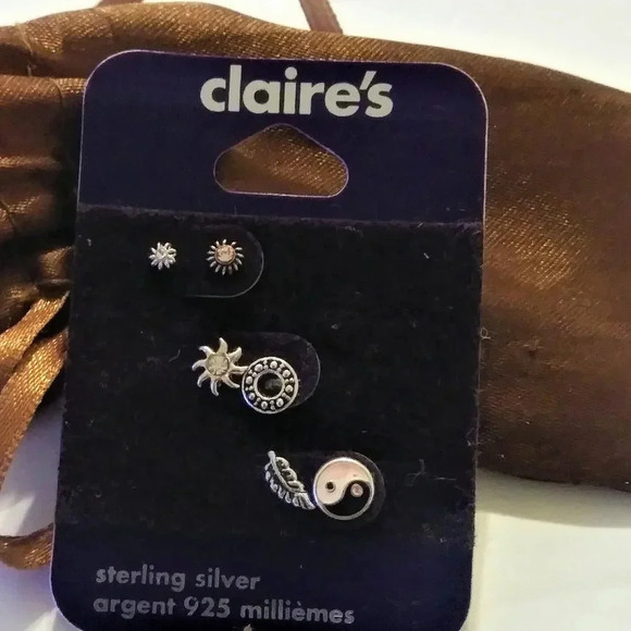 COPY - Claire's Sterling Silver Single Earrings. Set of 6 - Picture 1 of 2